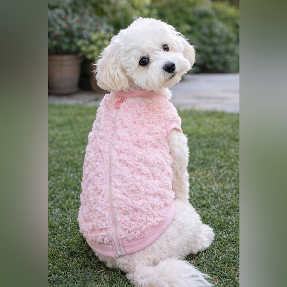 Petco Pink Swirl Faux Fur Dog Bomber Jacket Size L (2016) - Picture 2 of 9